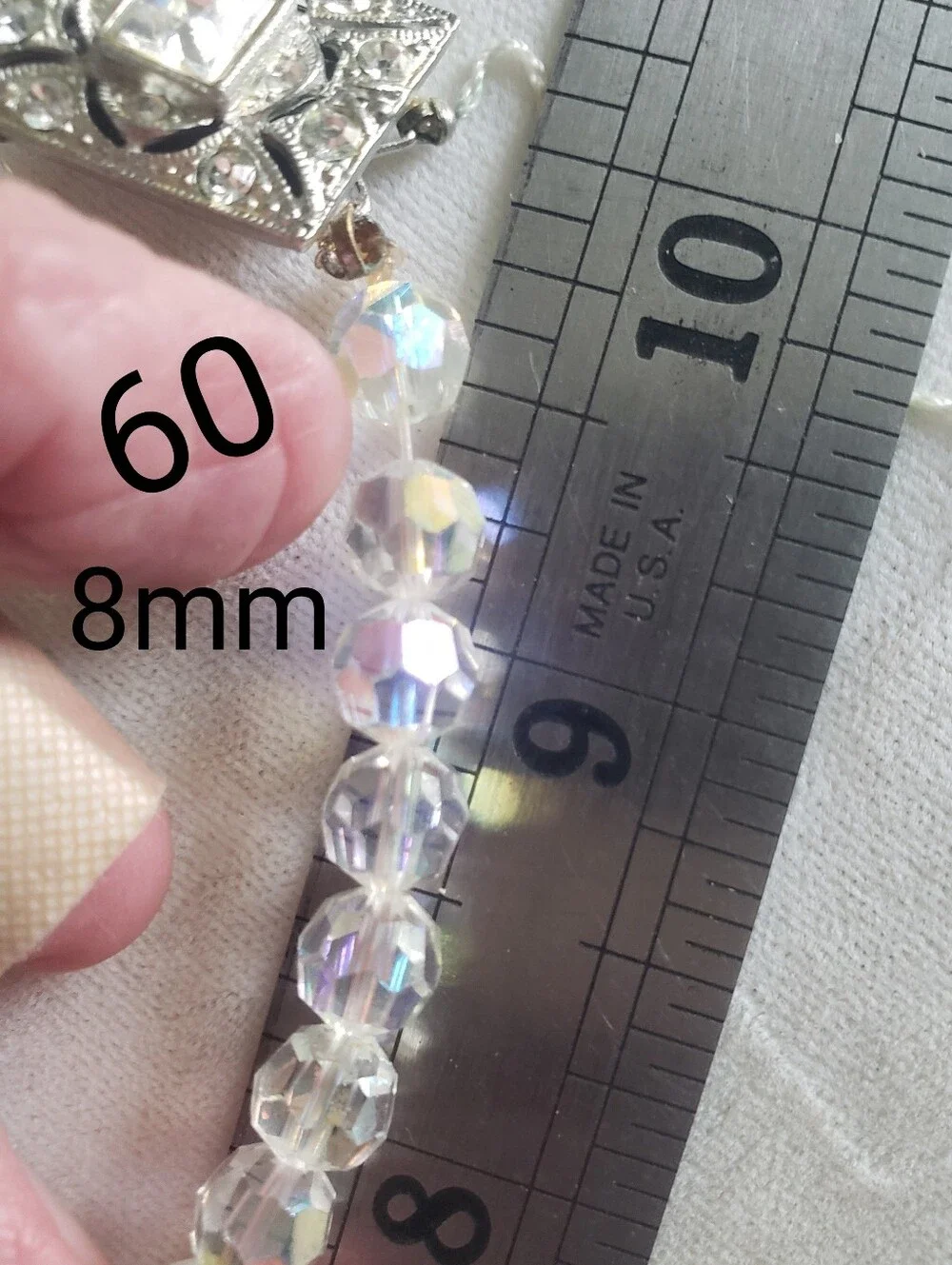 140 Vintage Aurora Borealis Crystal Beads 6mm 8mm